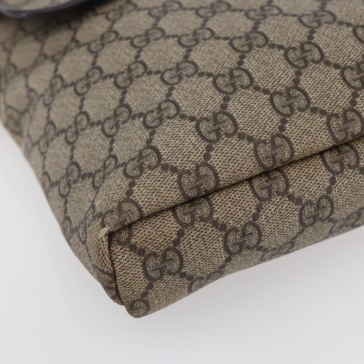 GUCCI GG Supreme Shoulder Bag PVC Leather Beige Gold 223666 Auth bs30094