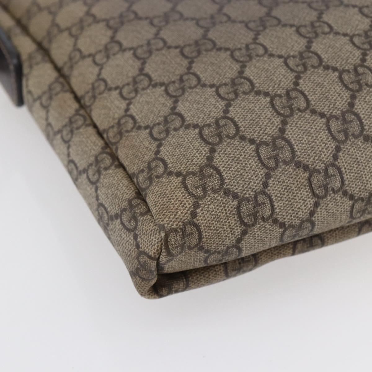 GUCCI GG Supreme Shoulder Bag PVC Leather Beige Gold 223666 Auth bs30094