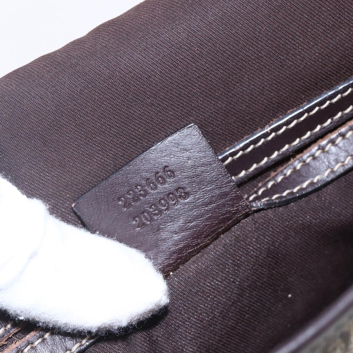 GUCCI GG Supreme Shoulder Bag PVC Leather Beige Gold 223666 Auth bs30094