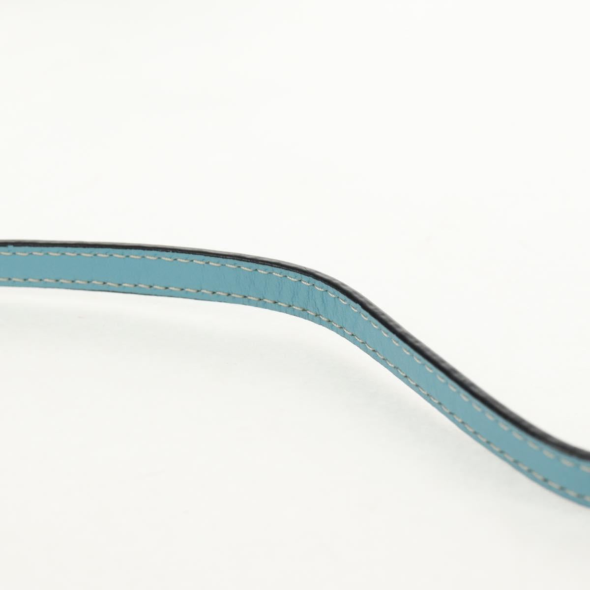 LOEWE Gate Bag Mini Shoulder Bag straw Beige Light Blue Auth bs30097A