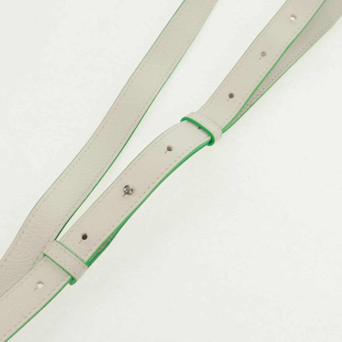 BOTTEGA VENETA MAXI INTRECCIATO Cassette Bag Leather White Green Auth bs30121A