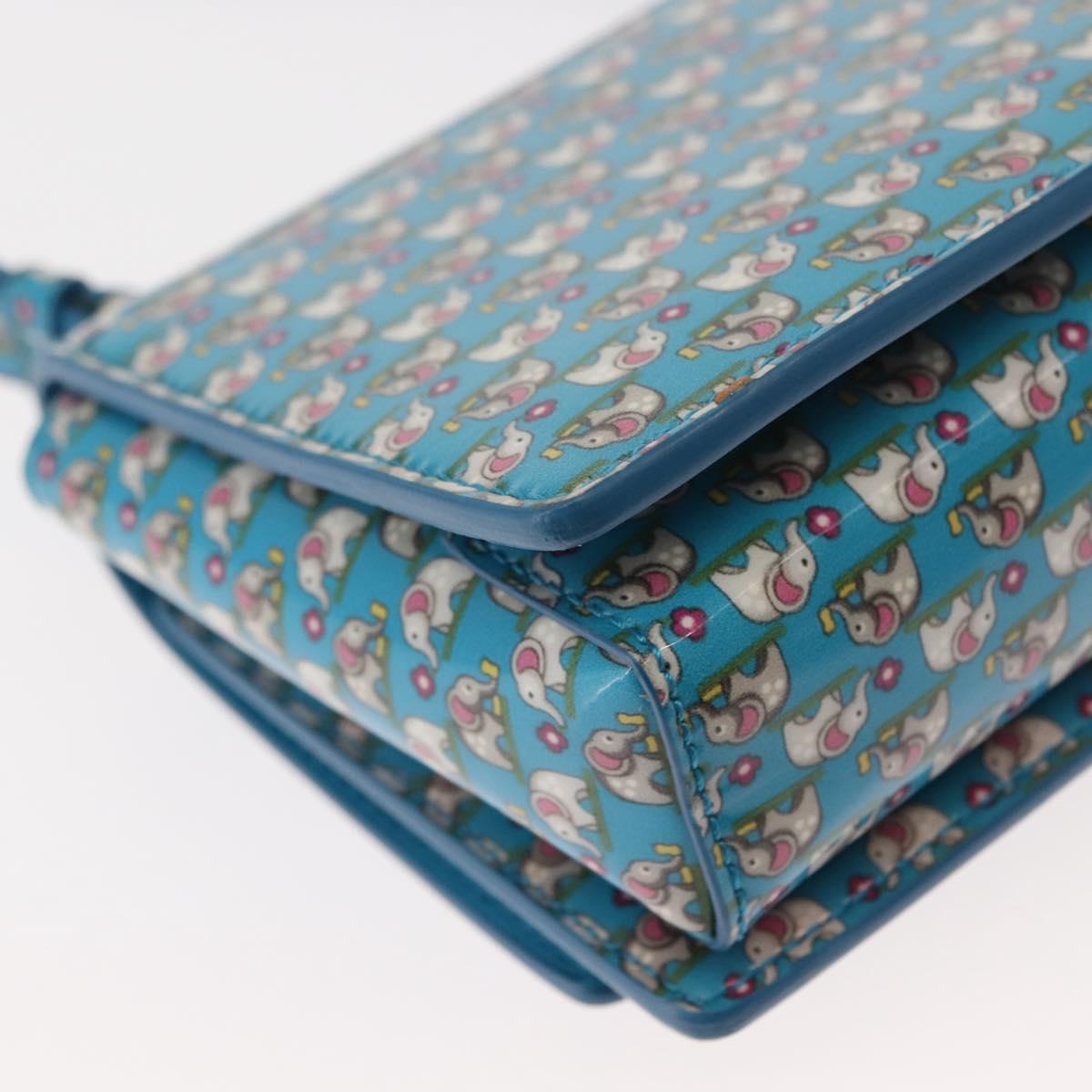 Salvatore Ferragamo Vala Shoulder Bag Enamel Blue Gold Auth bs30122