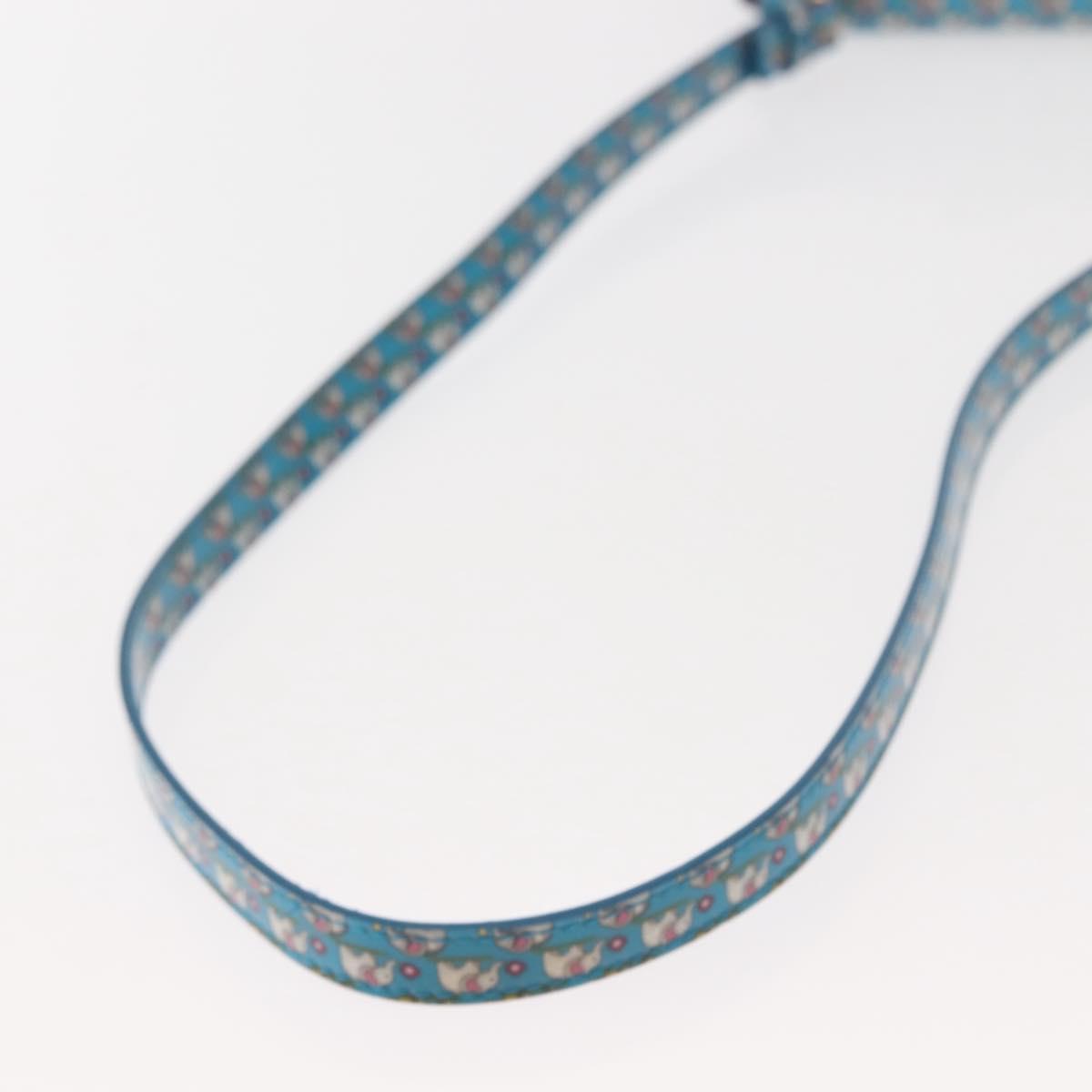 Salvatore Ferragamo Vala Shoulder Bag Enamel Blue Gold Auth bs30122