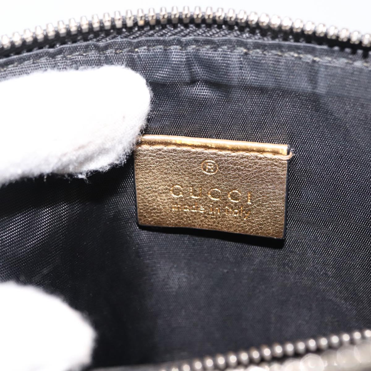 GUCCI GUCCY Print GUCCIxSEGA Bag Leather Gold Silver 511189 Auth bs30126