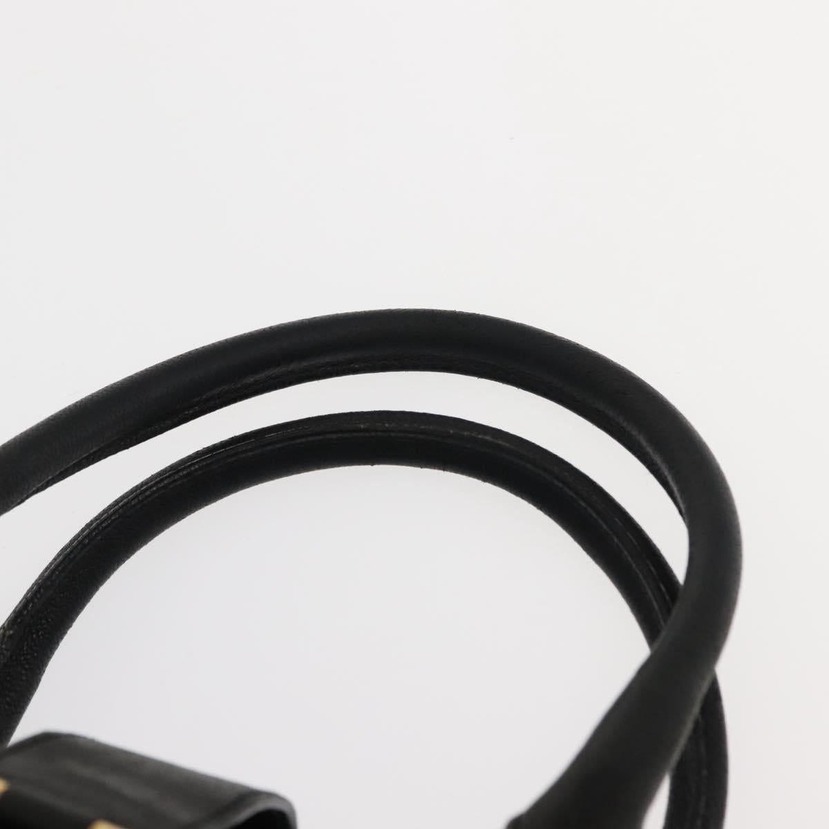 SAINT LAURENT Cavas chic Hand Bag Leather Black Gold 279079 Auth bs30132