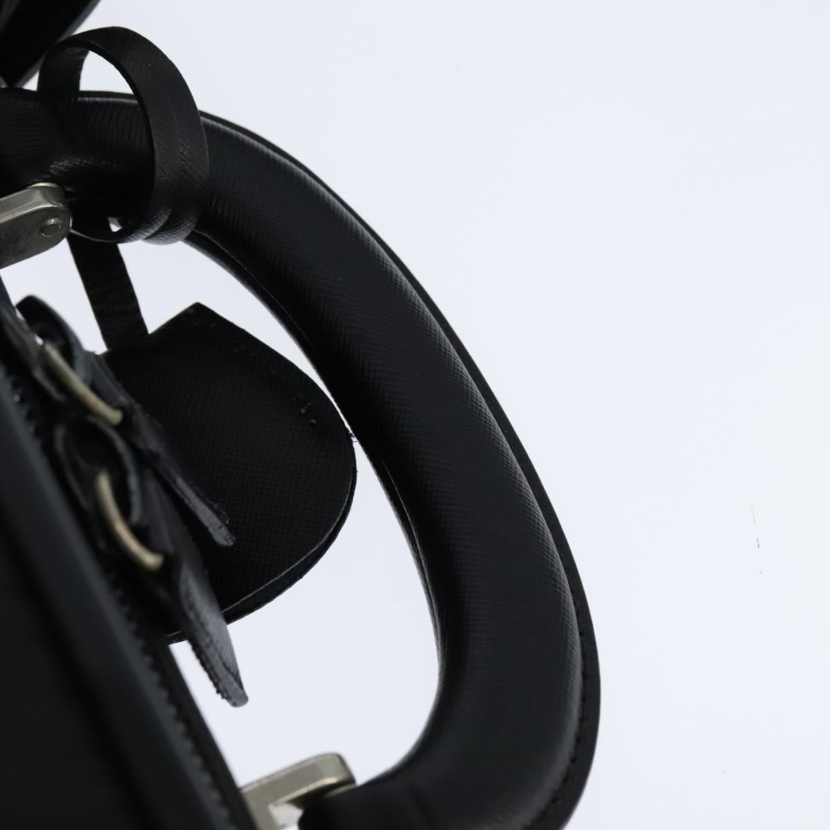 PRADA Business Bag Nylon Black Silver Auth bs30135