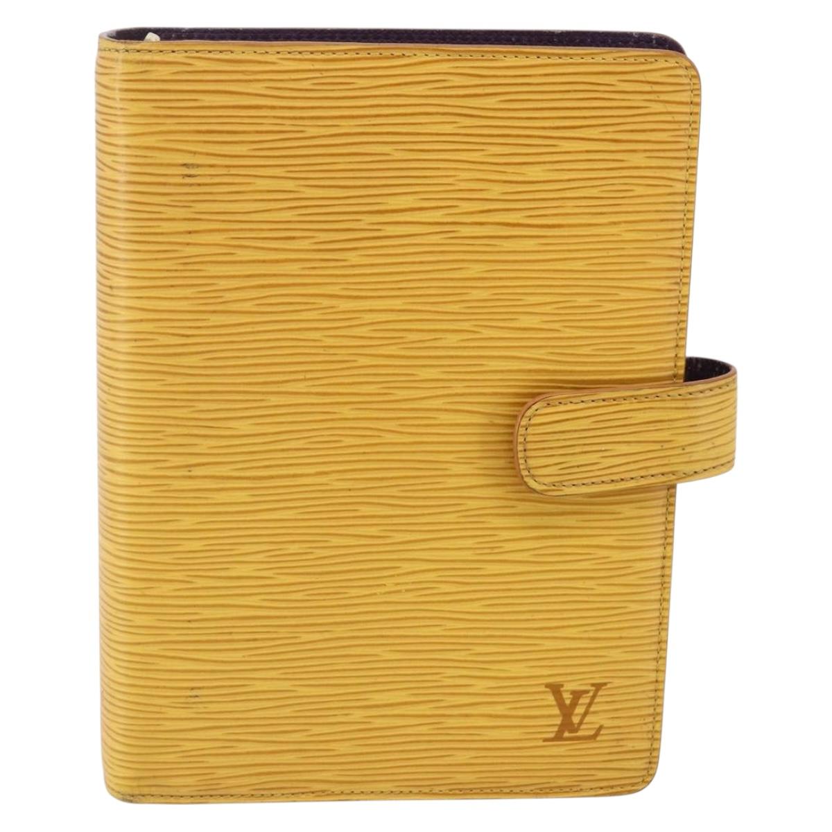 LOUIS VUITTON Epi Agenda MM Day Planner Cover Yellow R20049 LV Auth bs30137