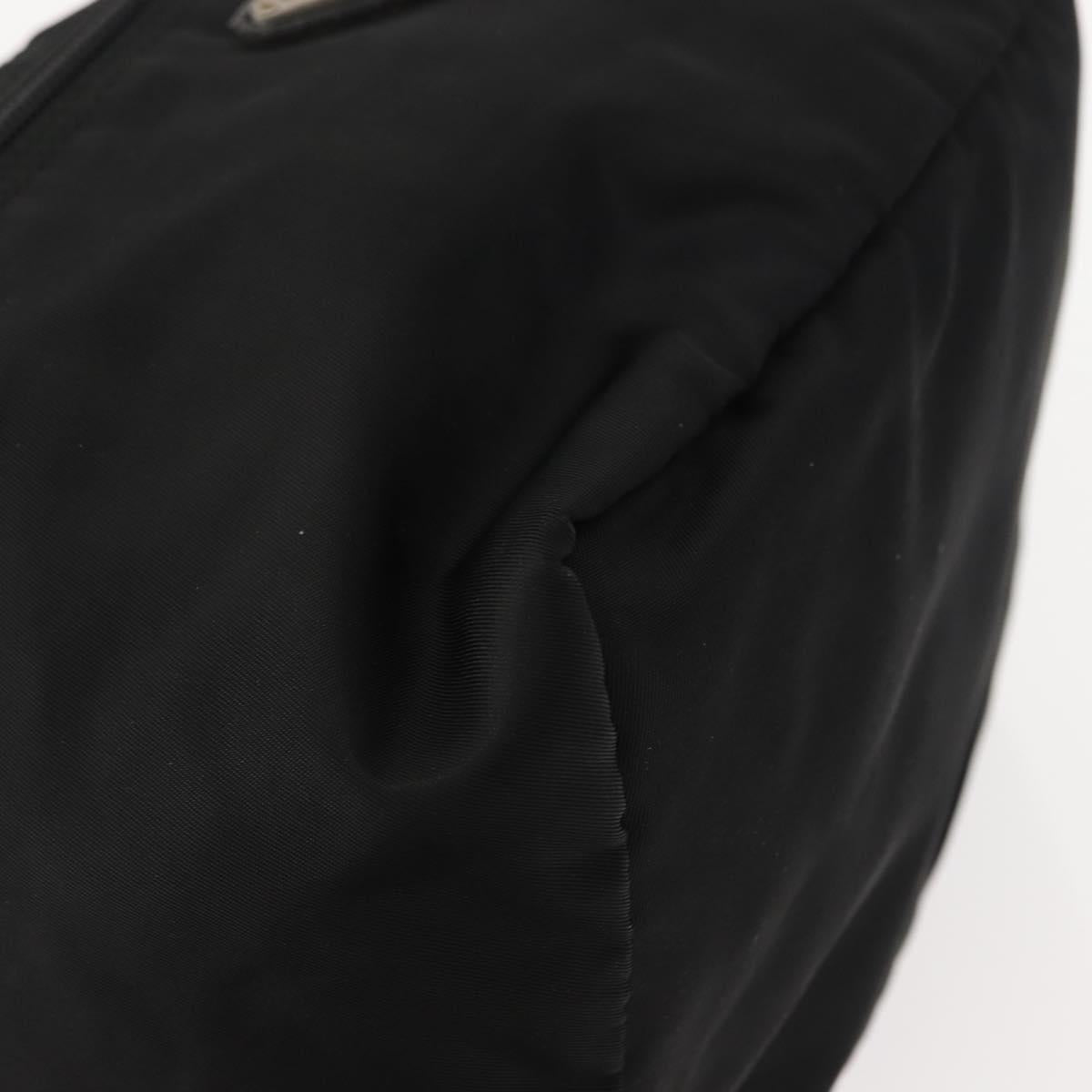 PRADA Vanity Bag Nylon Black Silver Auth bs30138