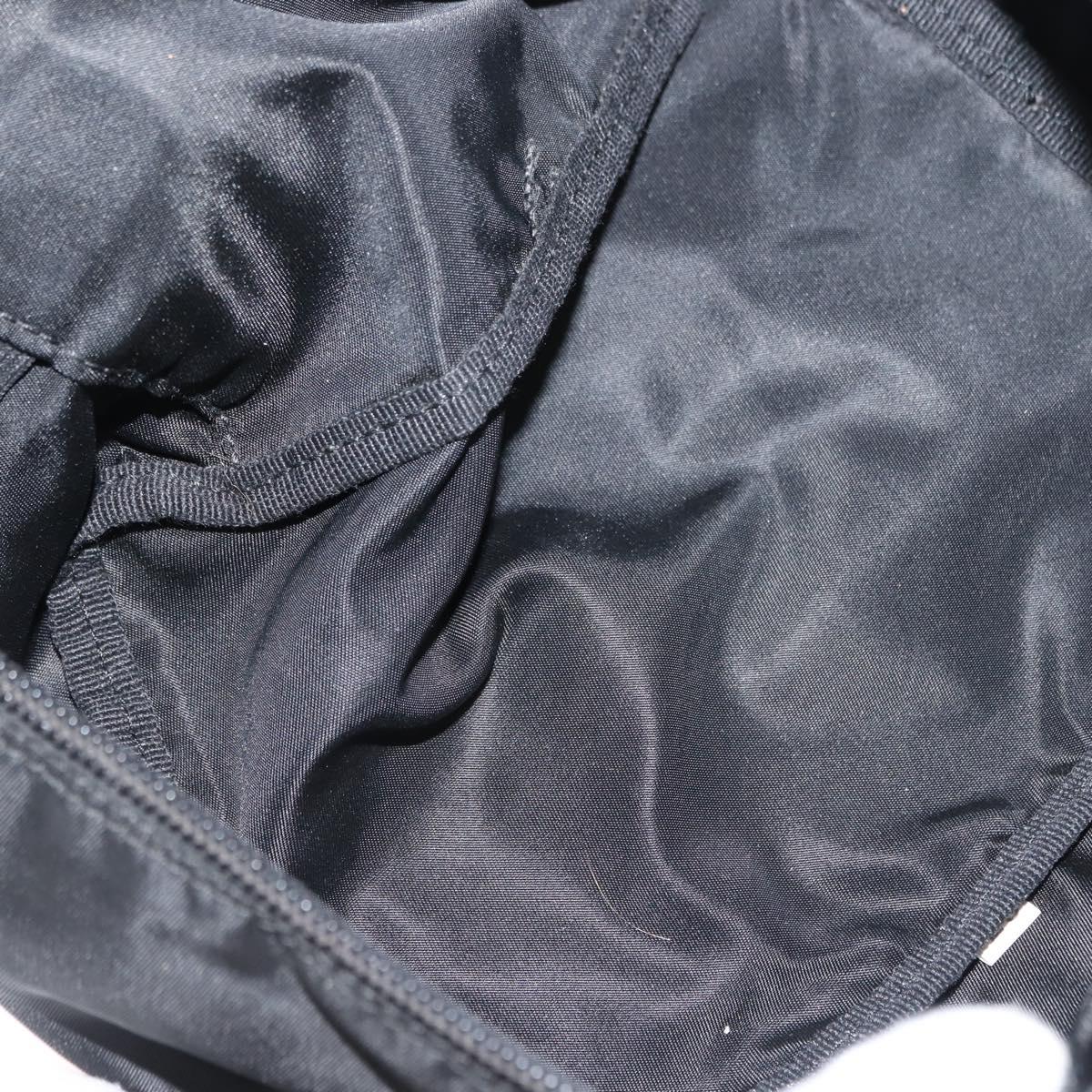 PRADA Vanity Bag Nylon Black Silver Auth bs30138