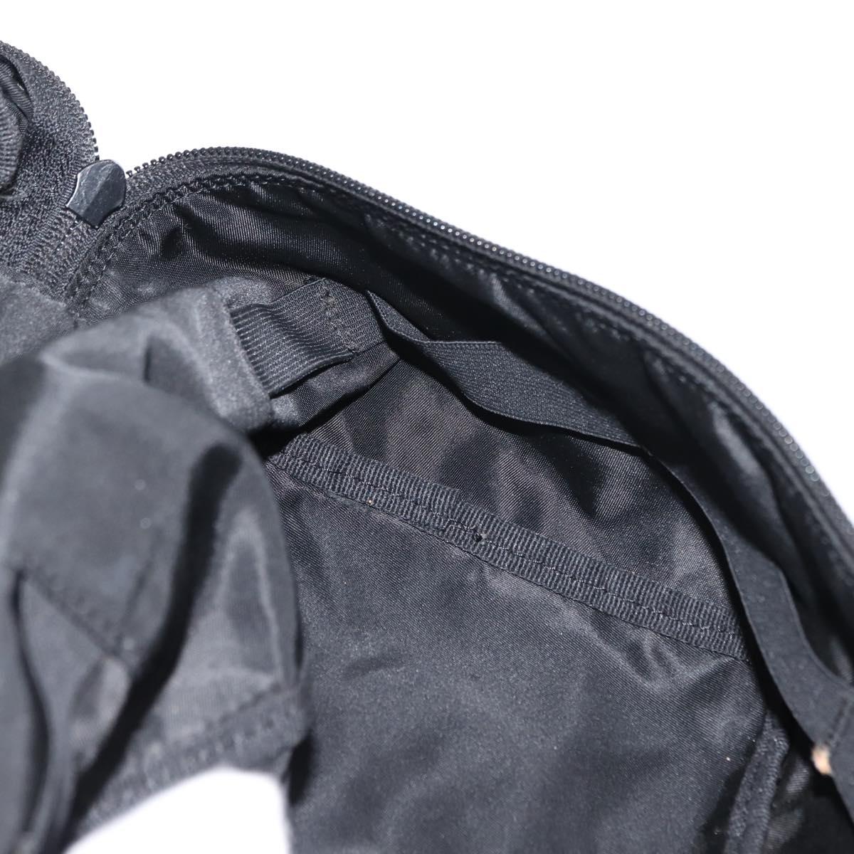 PRADA Vanity Bag Nylon Black Silver Auth bs30138