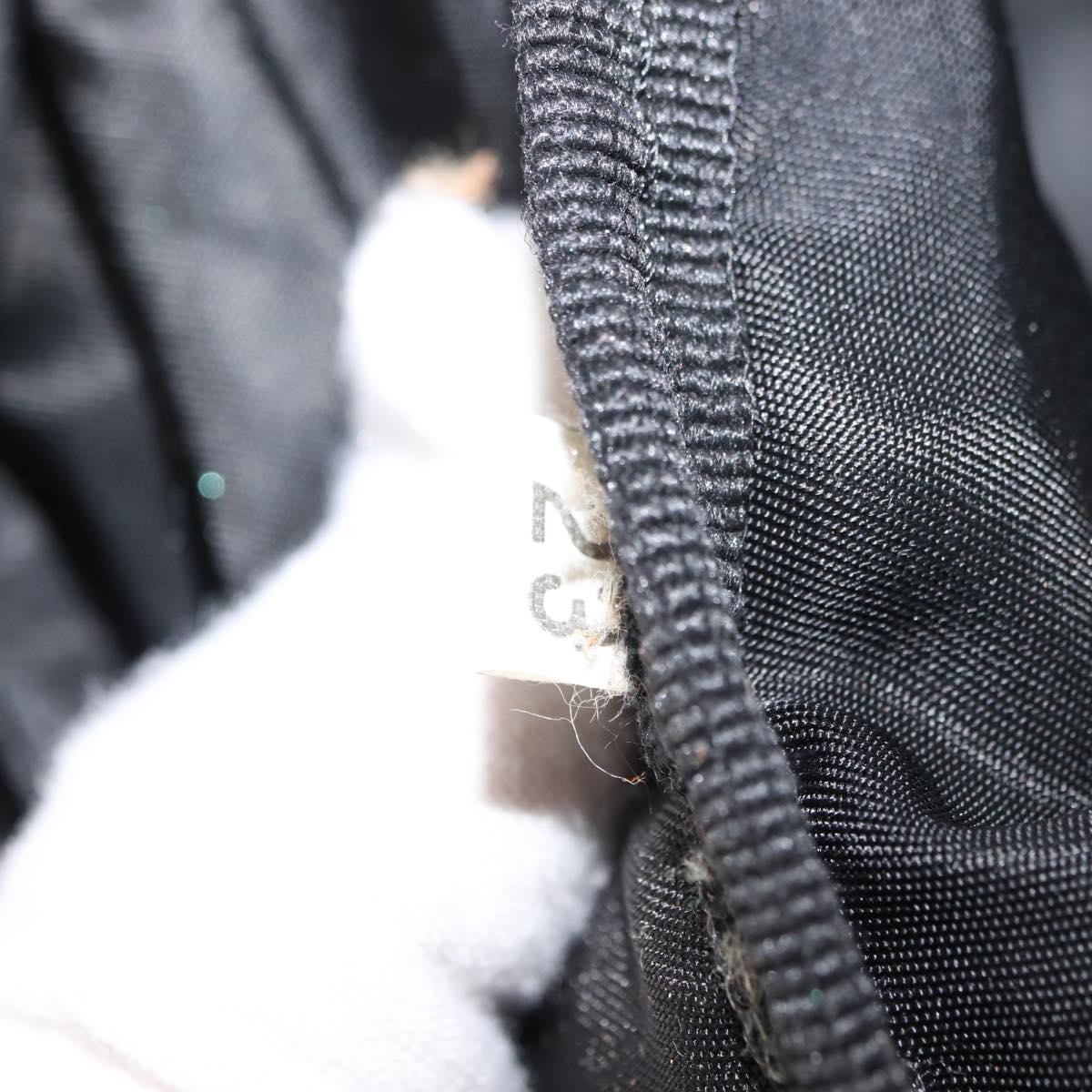 PRADA Vanity Bag Nylon Black Silver Auth bs30138