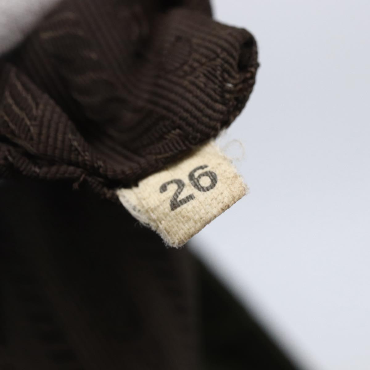 PRADA Tote Bag Nylon Khaki Silver Auth bs30154