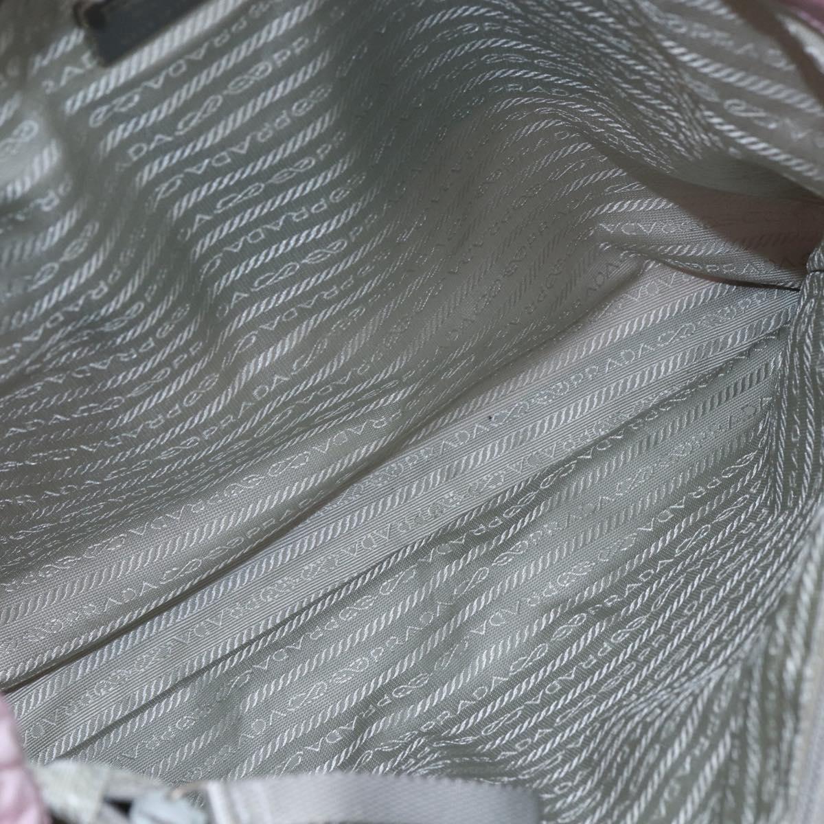 PRADA Tote Bag Nylon Pink Silver Auth bs30156