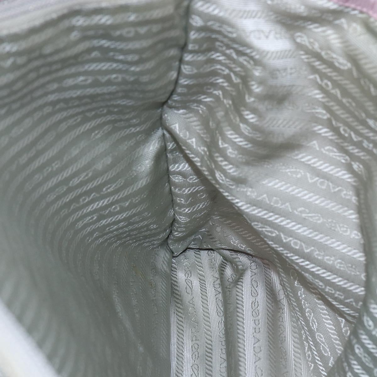 PRADA Tote Bag Nylon Pink Silver Auth bs30156