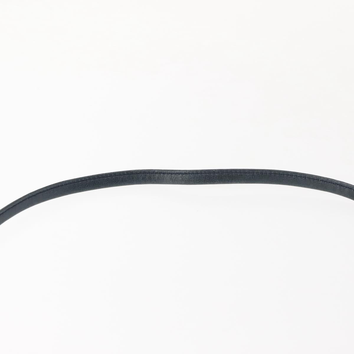 Christian Dior Trotter Canvas Shoulder Bag Navy Gold Auth bs30159