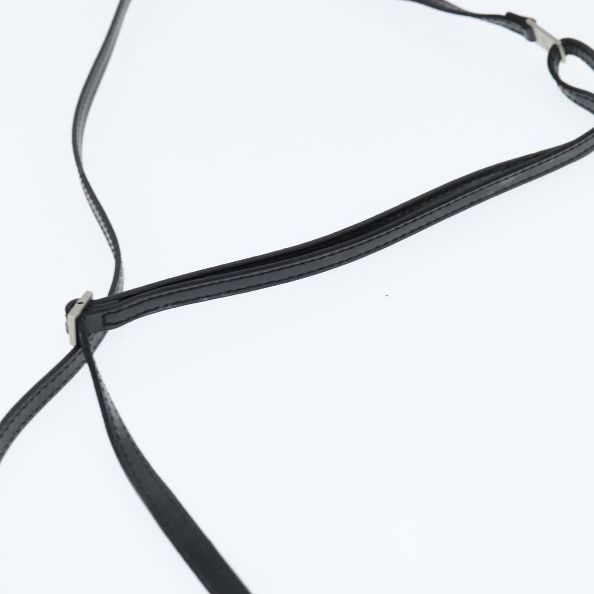 Christian Dior Trotter Canvas Wallet Shoulder Bag PVC Black Silver Auth bs30176