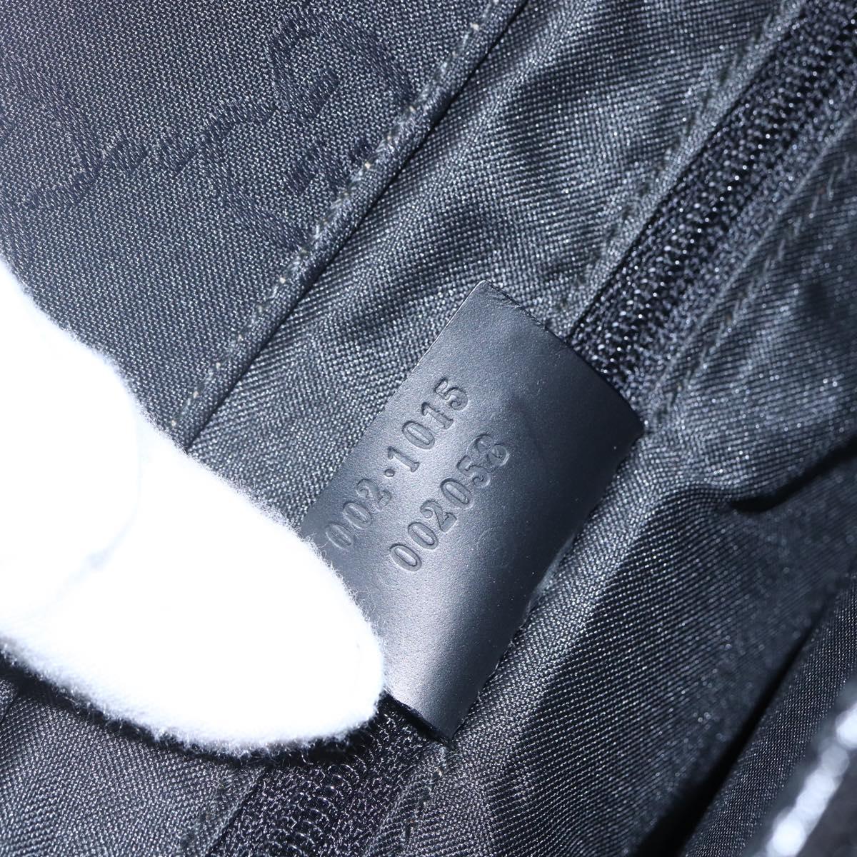 GUCCI GG Canvas Bamboo Hand Bag Nylon Black Silver 002 1015 Auth bs30178