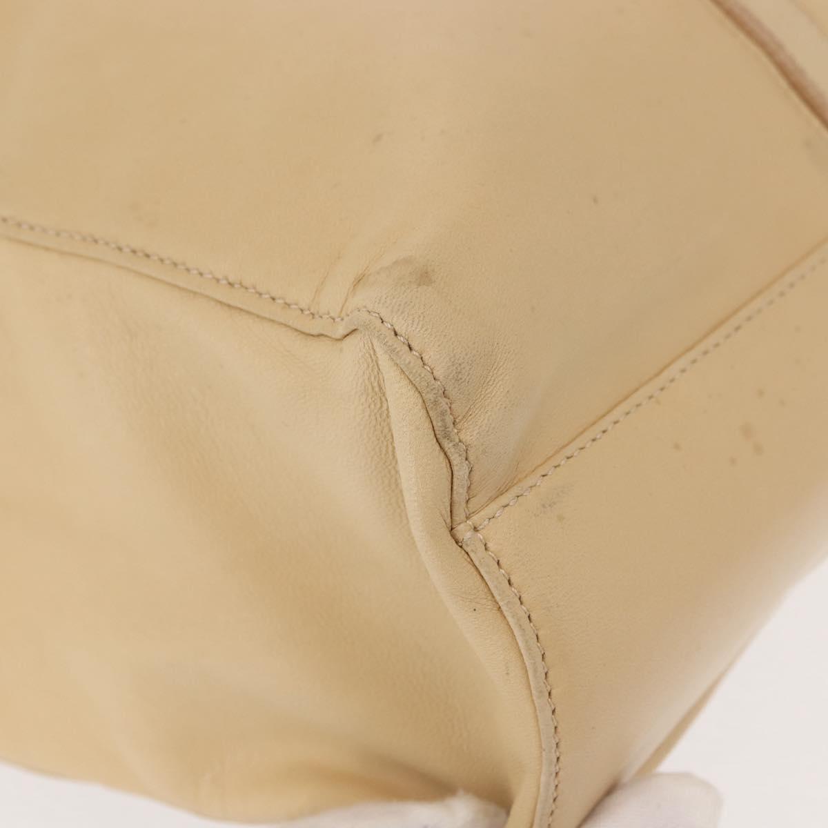 LOEWE Tote Bag Nappa leather Beige Gold Auth bs30179