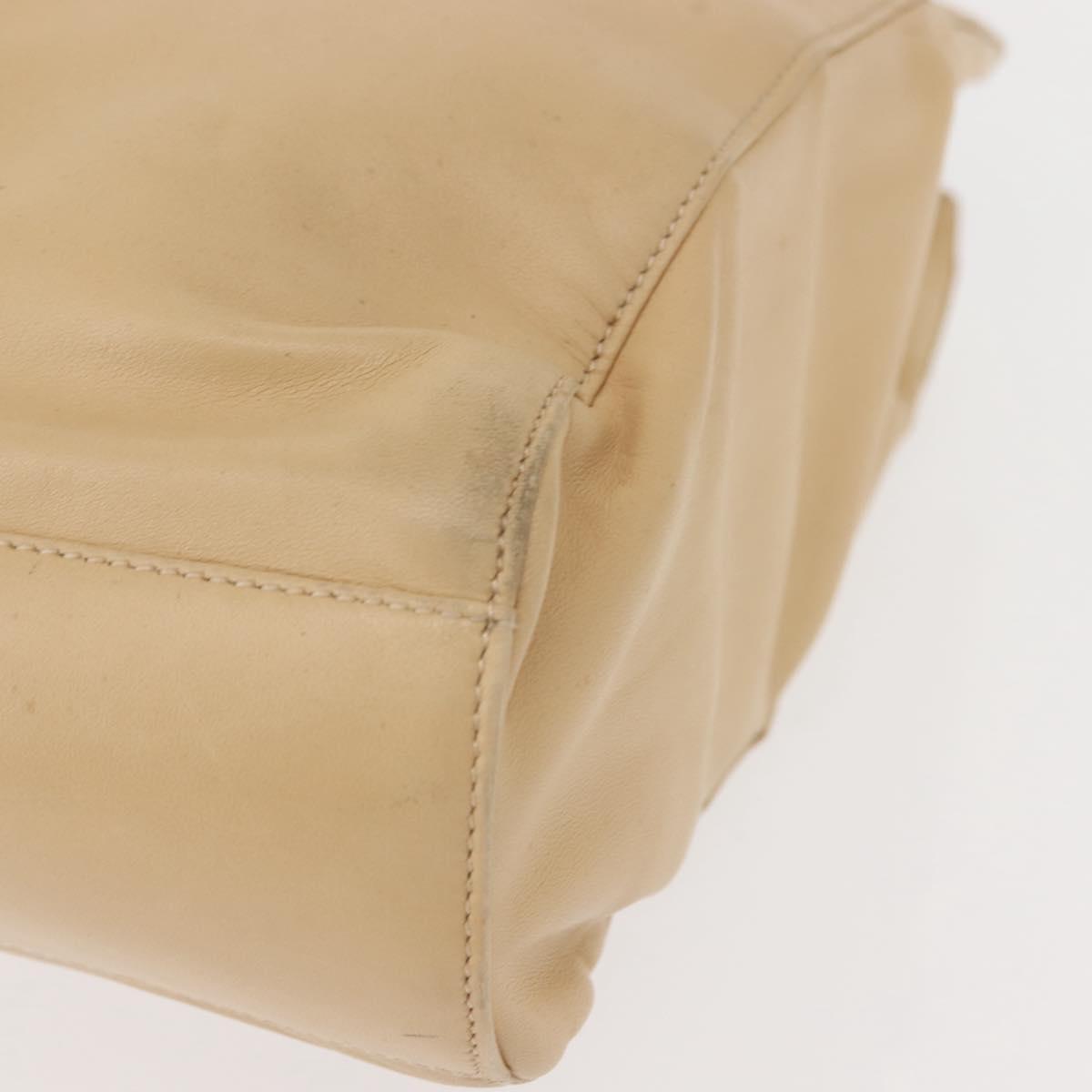 LOEWE Tote Bag Nappa leather Beige Gold Auth bs30179