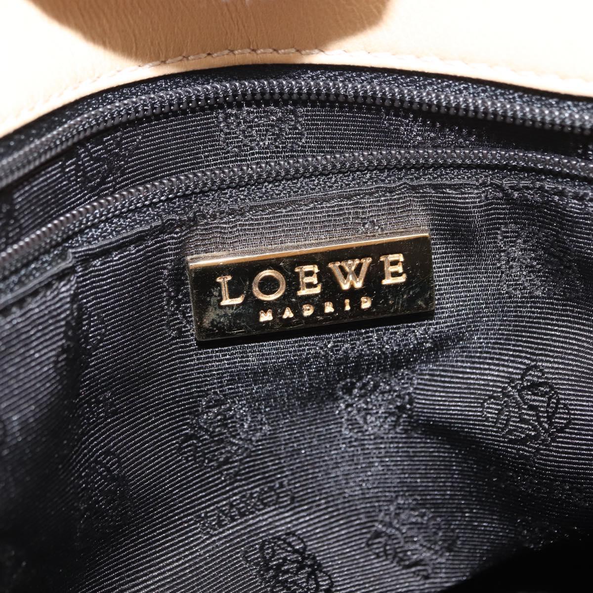 LOEWE Tote Bag Nappa leather Beige Gold Auth bs30179