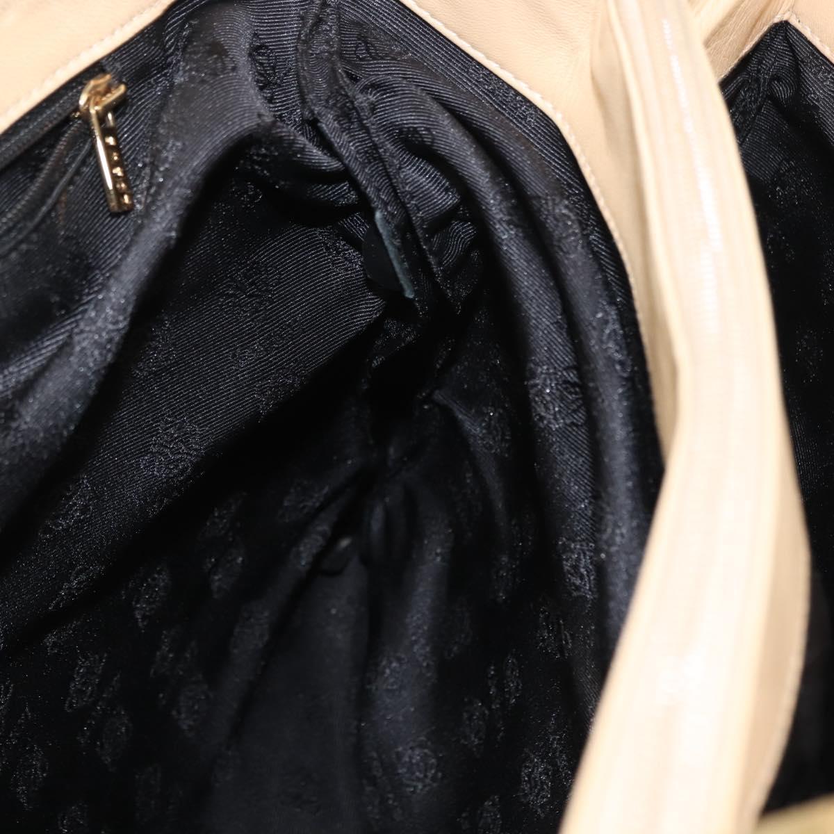 LOEWE Tote Bag Nappa leather Beige Gold Auth bs30179