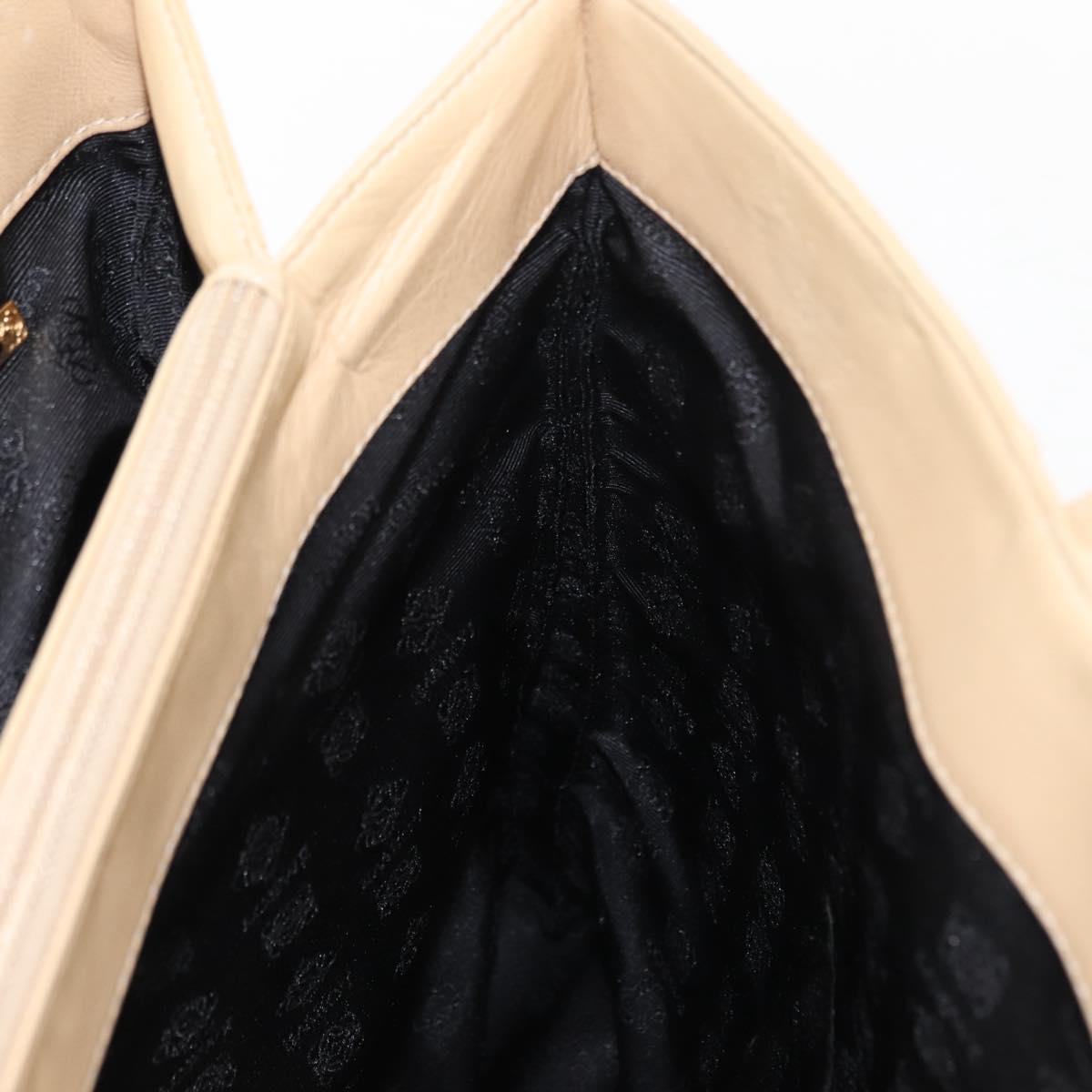 LOEWE Tote Bag Nappa leather Beige Gold Auth bs30179