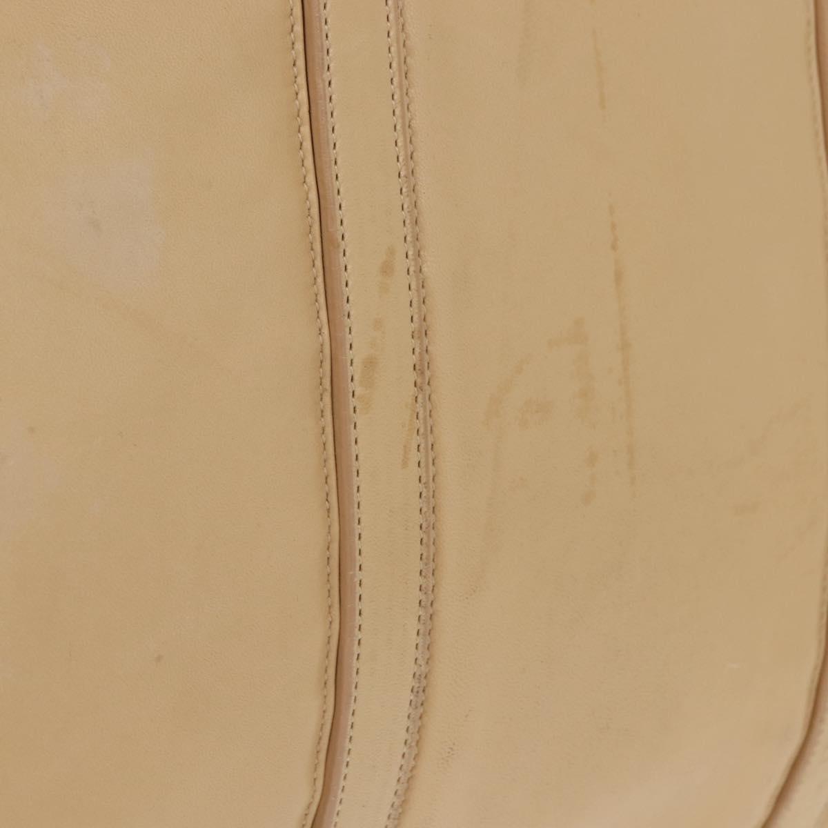 LOEWE Tote Bag Nappa leather Beige Gold Auth bs30179