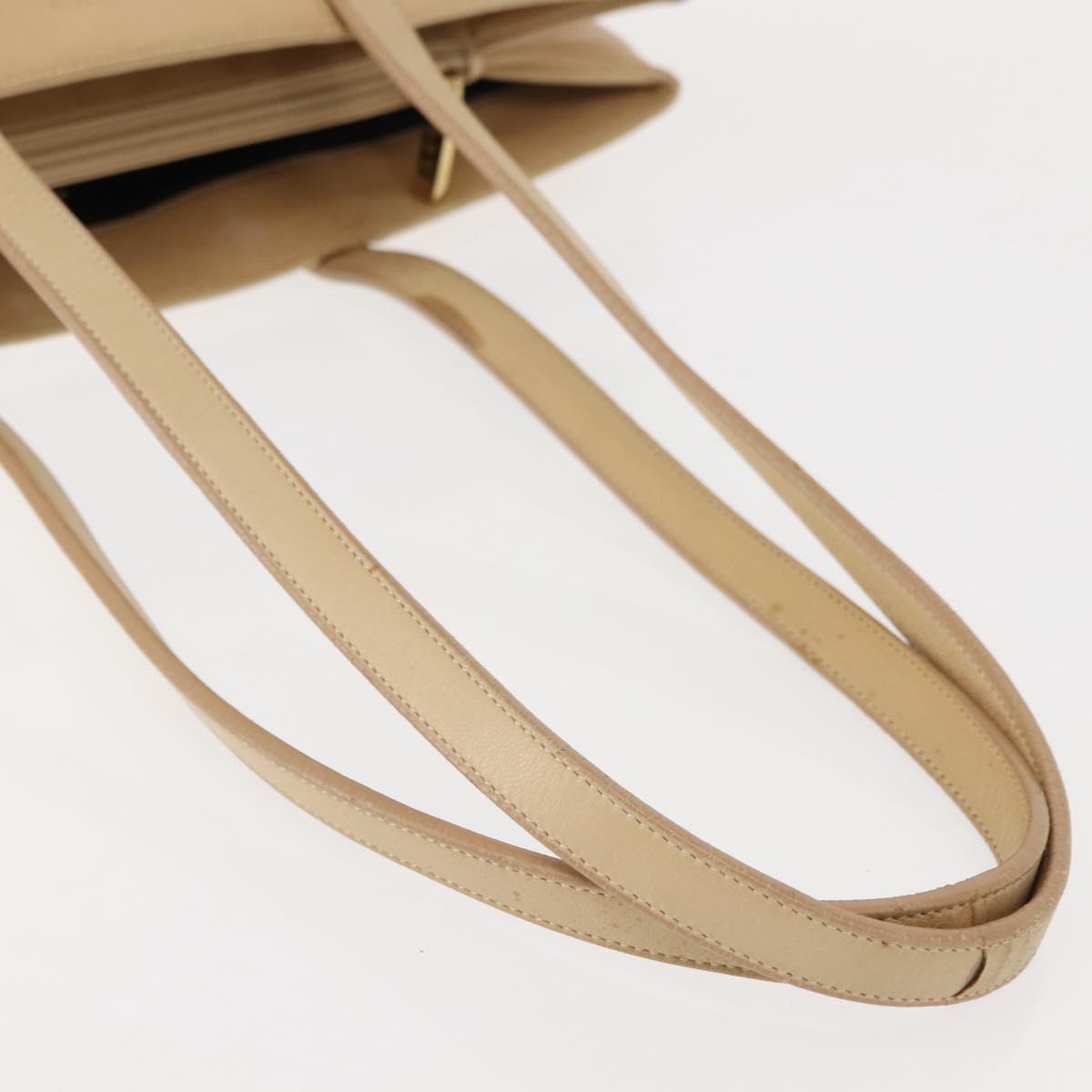 LOEWE Tote Bag Nappa leather Beige Gold Auth bs30179