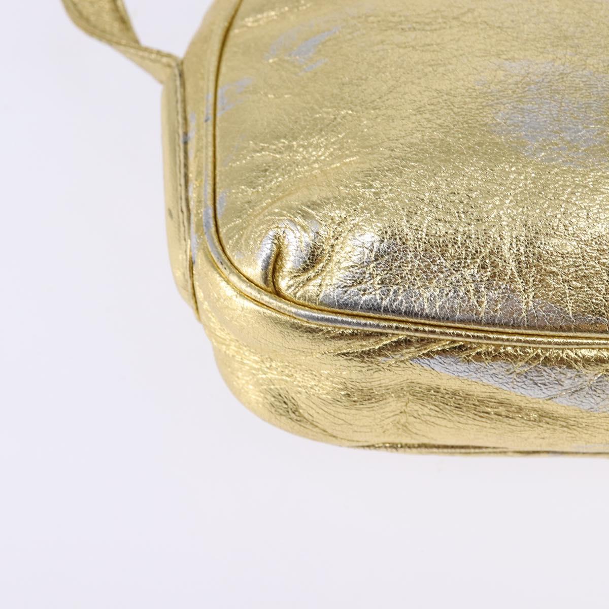 LOEWE Anagram Shoulder Bag Leather Gold Auth bs30180