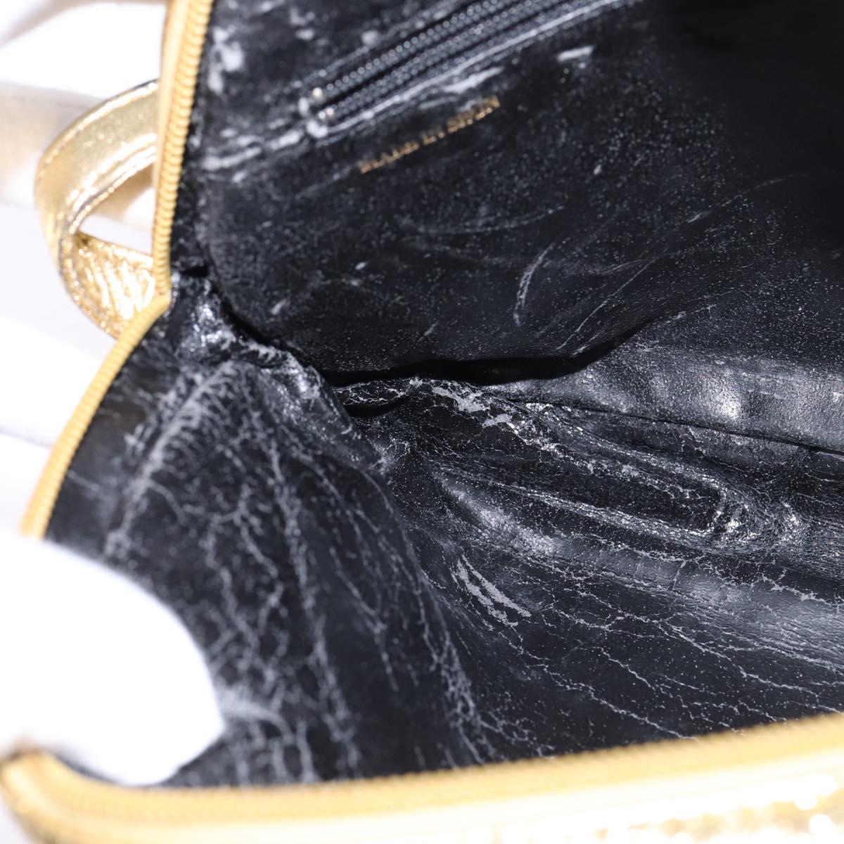 LOEWE Anagram Shoulder Bag Leather Gold Auth bs30180