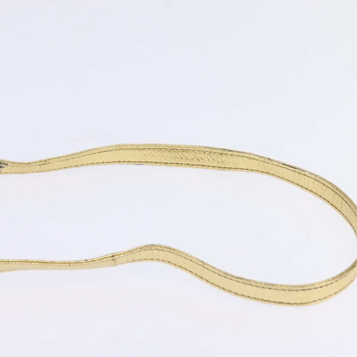 LOEWE Anagram Shoulder Bag Leather Gold Auth bs30180