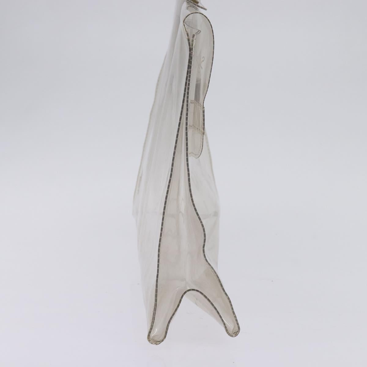 HERMES Vinyl Kelly Hand Bag Vinyl Clear Auth bs30181