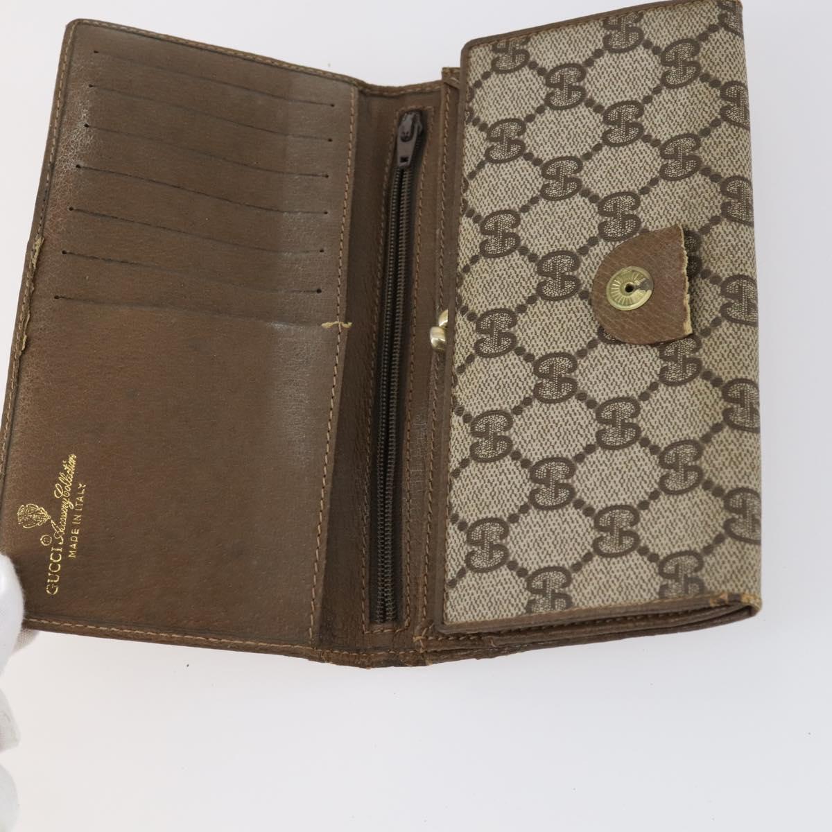 GUCCI GG Canvas Wallet 6Set Beige Gold Auth bs30187