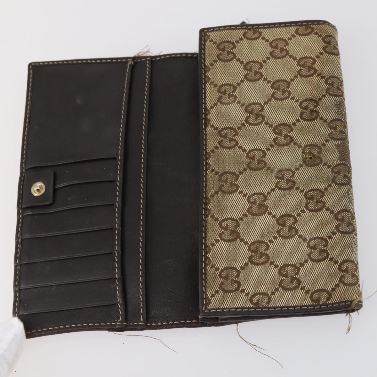 GUCCI GG Canvas Wallet 6Set Beige Gold Auth bs30187