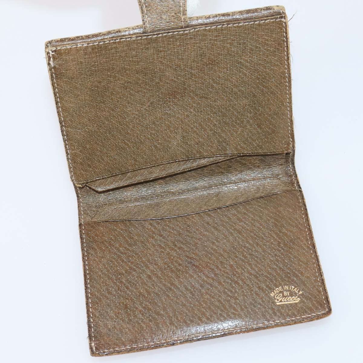 GUCCI Wallet Leather 7Set Black Brown Auth bs30188