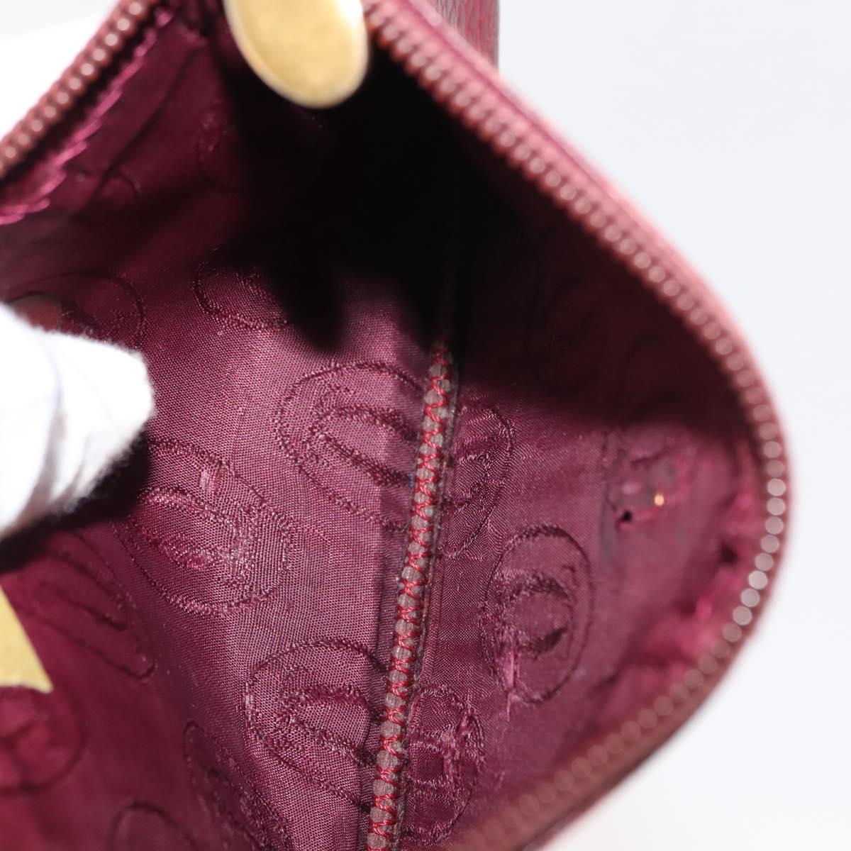 CARTIER Must Line Key Case Wallet Leather 8Set Bordeaux Black Auth bs30193