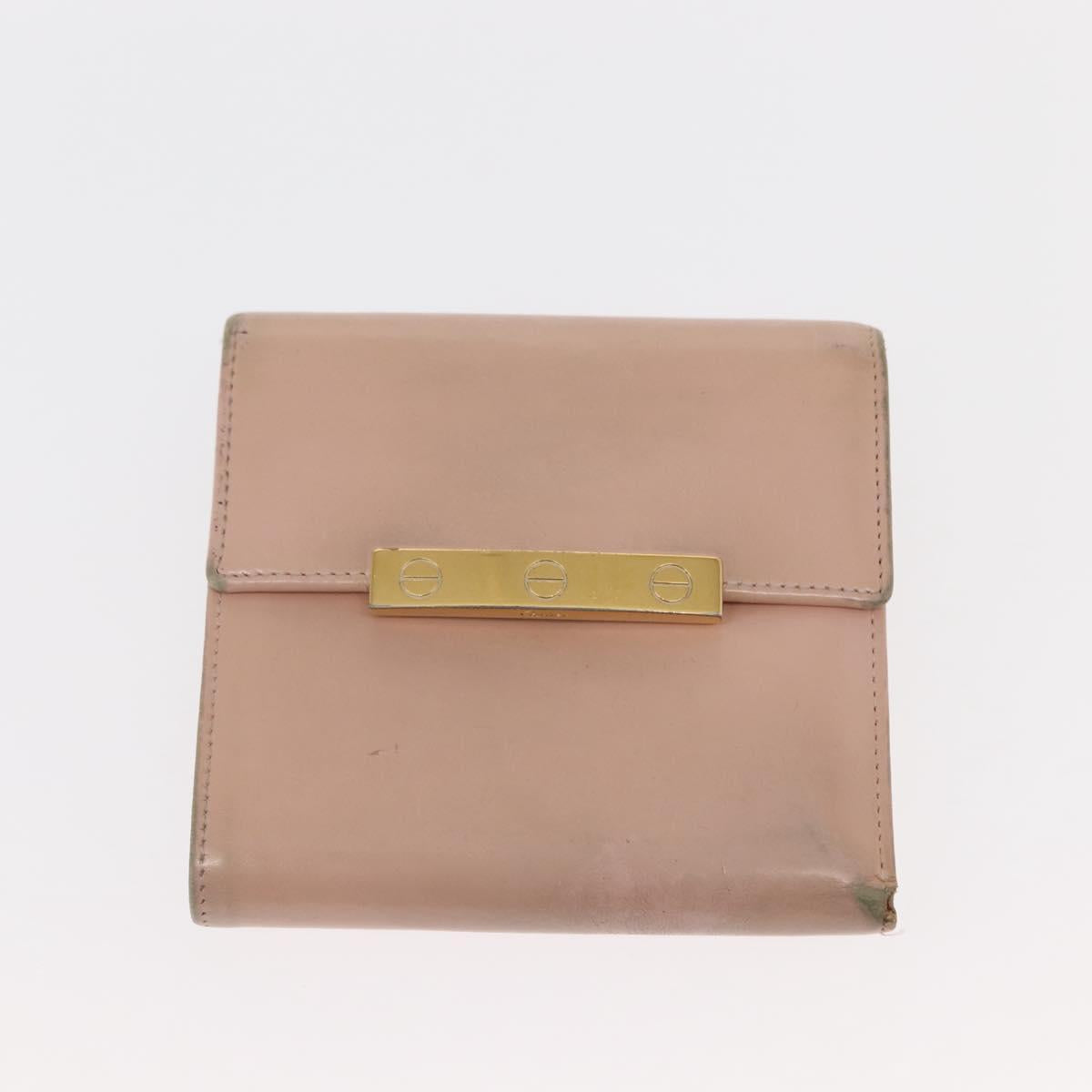 CARTIER Must Line Key Case Wallet Leather 8Set Bordeaux Black Auth bs30193