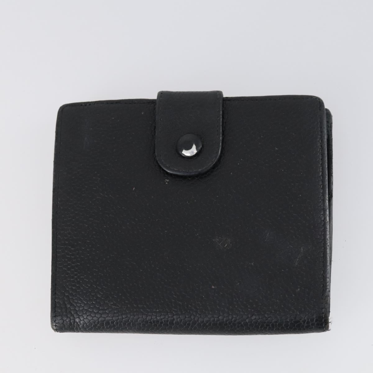 CHANEL Wallet Leather 3Set Black CC Auth bs30194