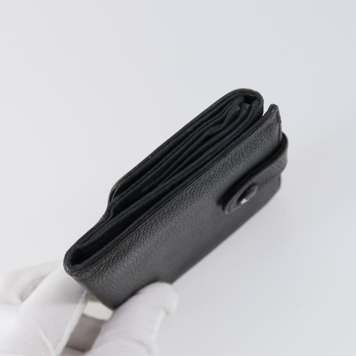 CHANEL Wallet Leather 3Set Black CC Auth bs30194