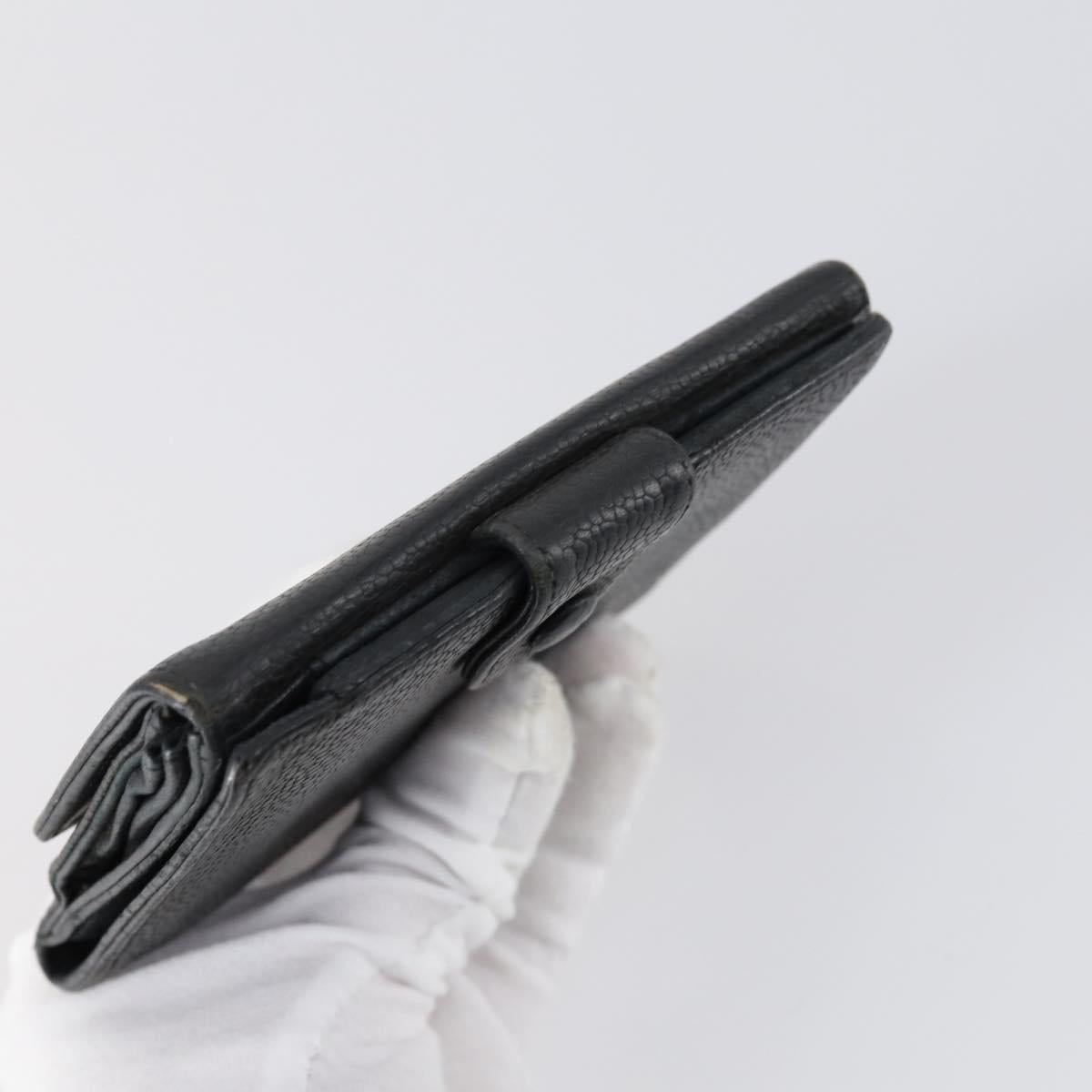 CHANEL Wallet Leather 3Set Black CC Auth bs30194