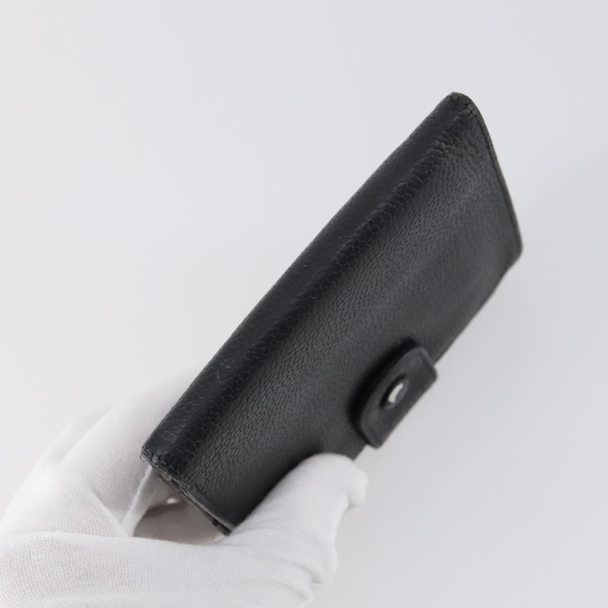 CHANEL Wallet Leather 3Set Black CC Auth bs30194