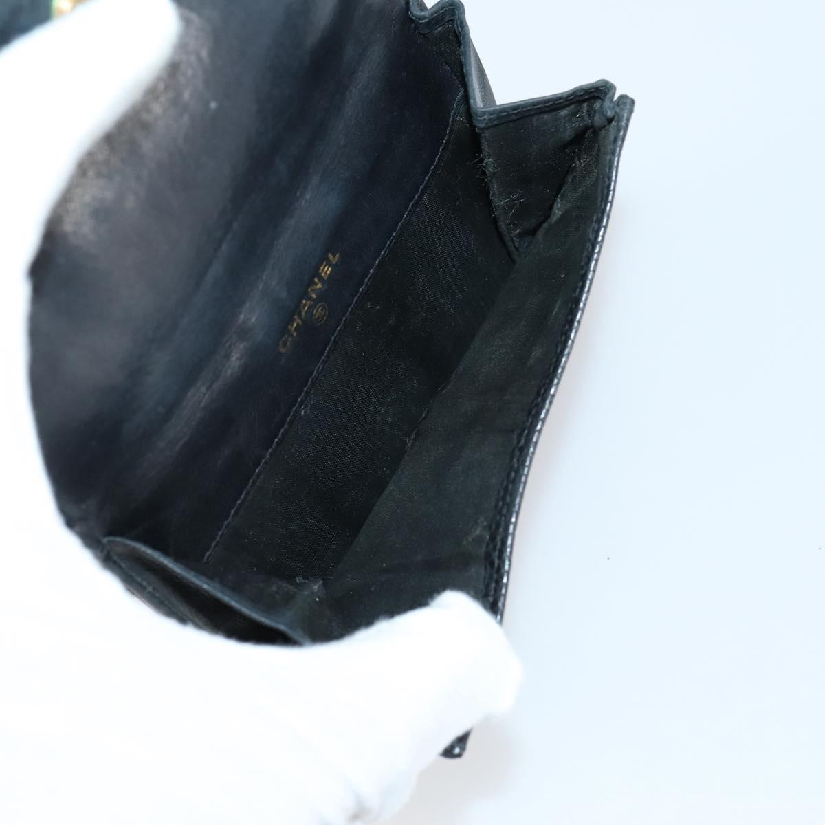 CHANEL Wallet Leather 3Set Black CC Auth bs30194