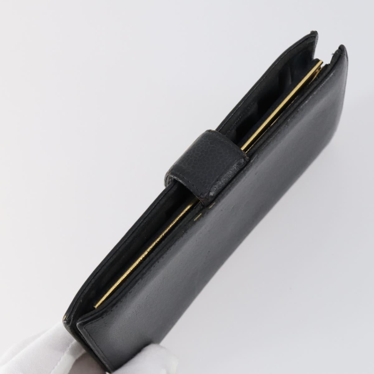 CHANEL Wallet Leather 3Set Black CC Auth bs30194