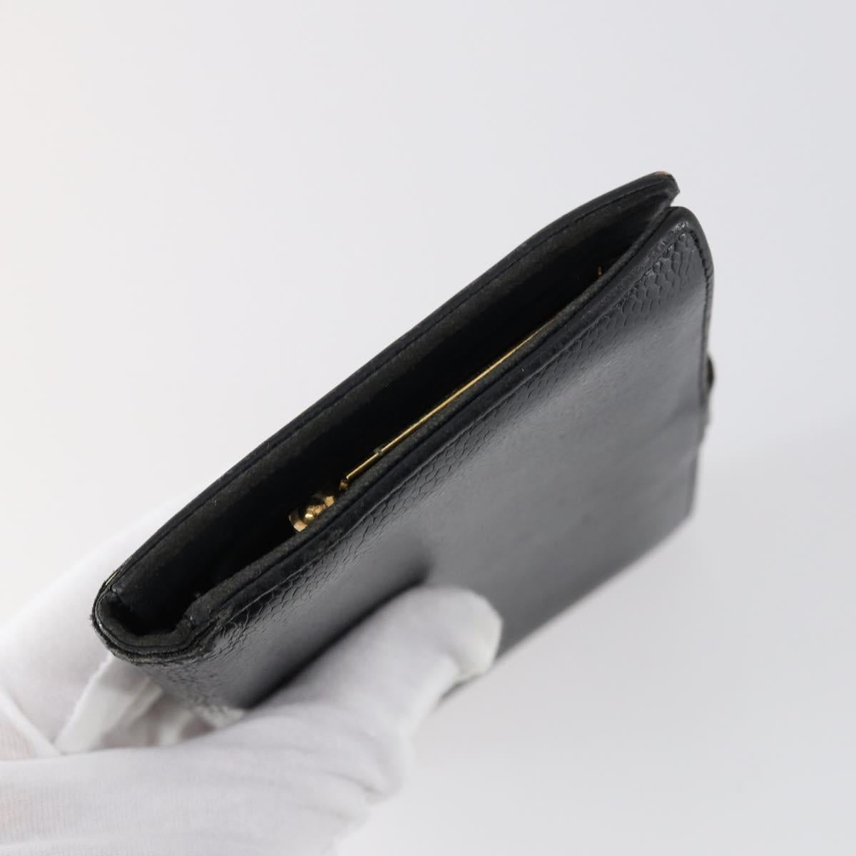 CHANEL Wallet Leather 3Set Black CC Auth bs30194