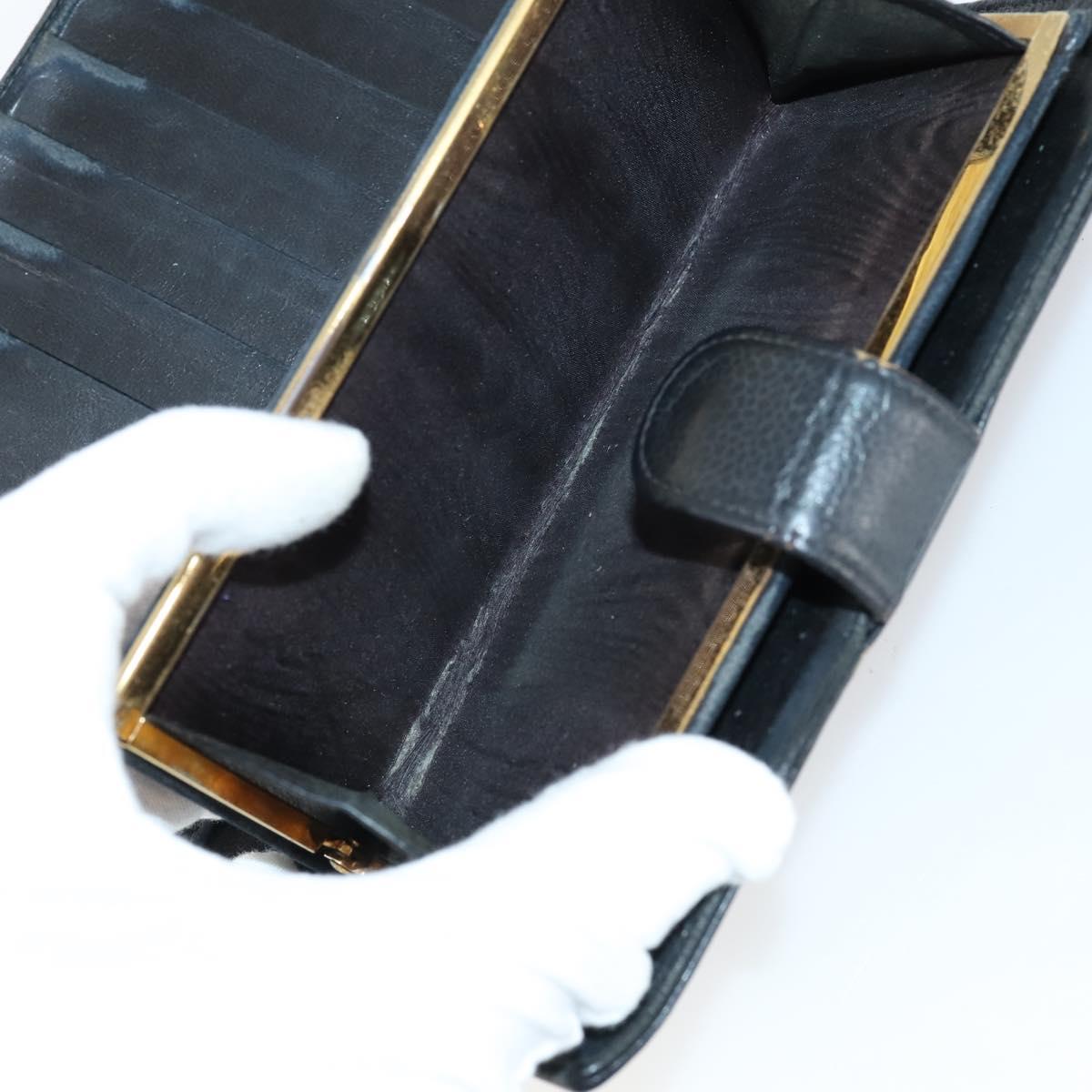 CHANEL Wallet Leather 3Set Black CC Auth bs30194