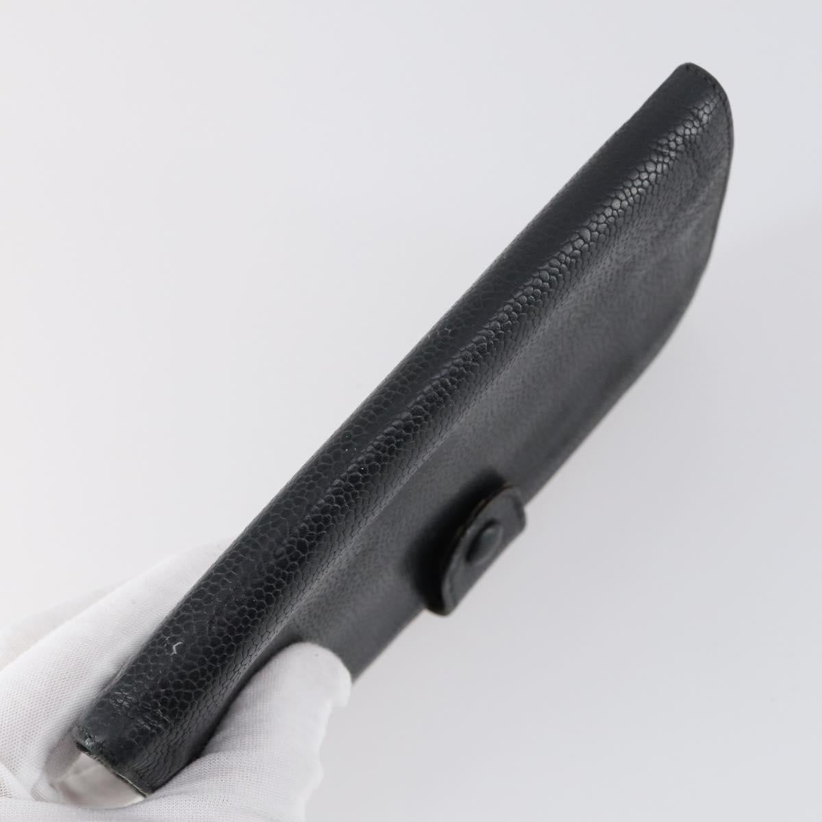 CHANEL Wallet Enamel Leather 3Set Black Red CC Auth bs30195