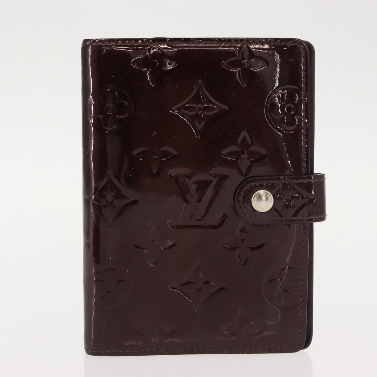 LOUIS VUITTON Monogram Vernis Mat Agenda PM Day Planner Cover 2Set Auth bs30197