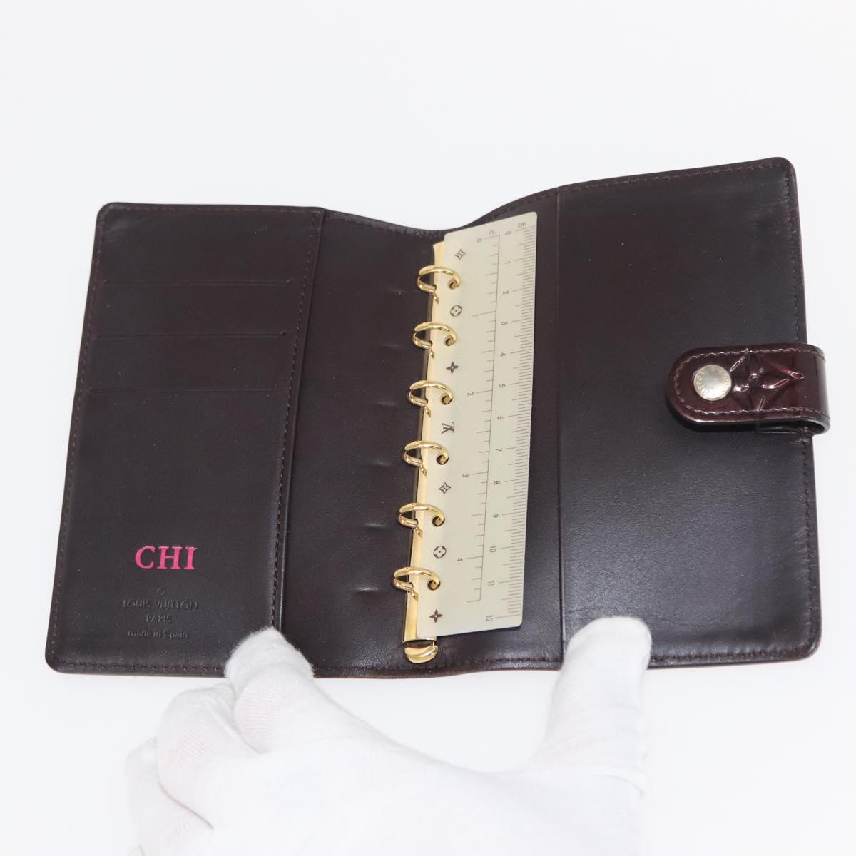 LOUIS VUITTON Monogram Vernis Mat Agenda PM Day Planner Cover 2Set Auth bs30197