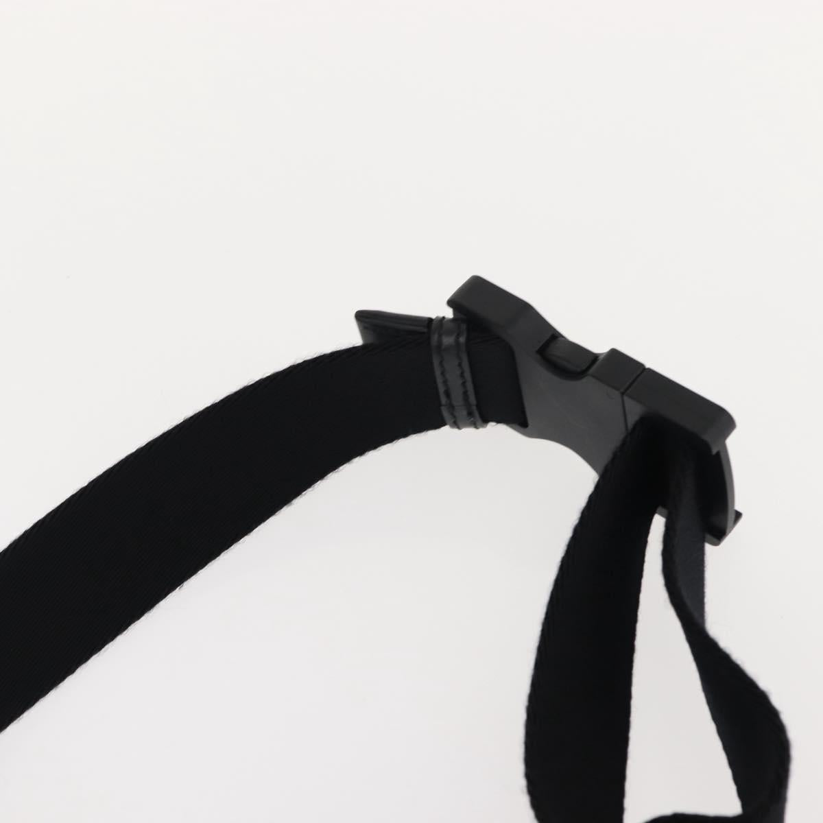 BURBERRY Body Bag Coated Canvas Black Silver Auth bs30206