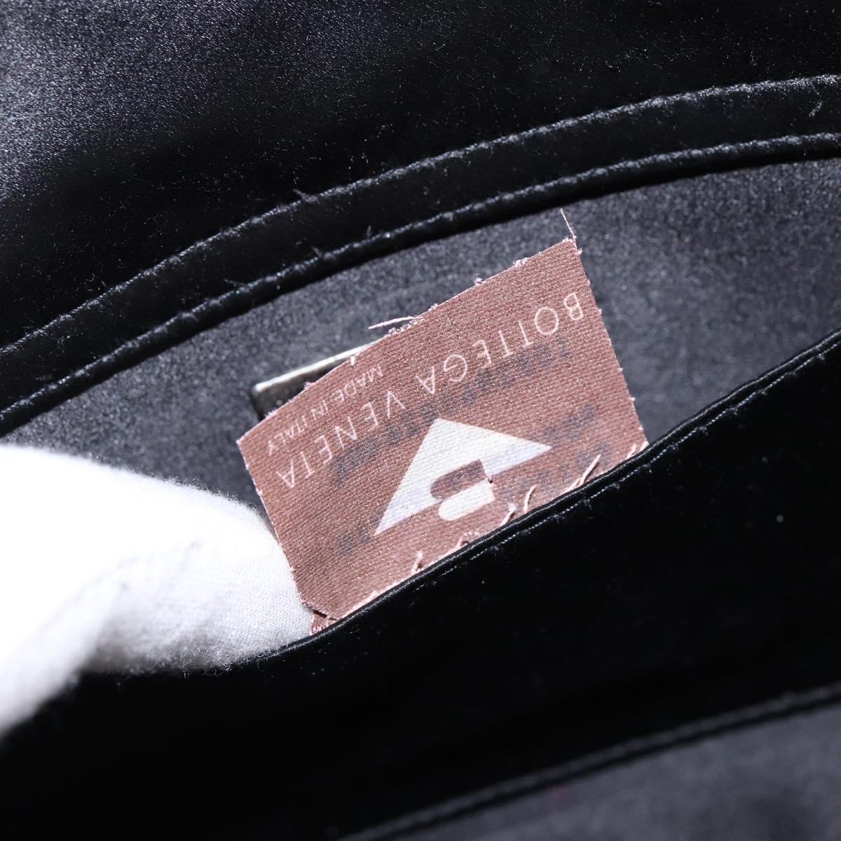 BOTTEGA VENETA Hand Bag Velor Satin Black Auth bs30208